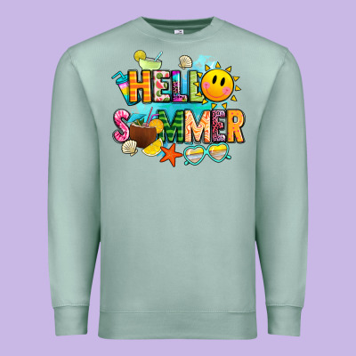 Hello Summer Premium Sweatshirt Designed By Jahusdesignshop