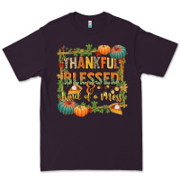 Plum thankful blessed and kind of a mess Premium Tee - CowGirlArtShop