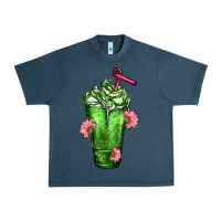 Midnight Navy Western Cactus Cold Frappe Urban Heavy Tee - FaDigitalArtStudio