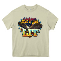 Mossy Let's get lit America Eagle 4th of july Heavy Core Tee - HowdyJamesFarm