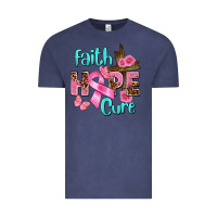 Vintage Denim Faith hope cure Breast Cancer Vintage Tee - FaDigitalArtStudio