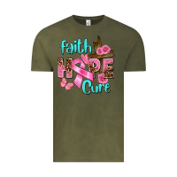 Vintage Olive Faith hope cure Breast Cancer Vintage Tee - FaDigitalArtStudio