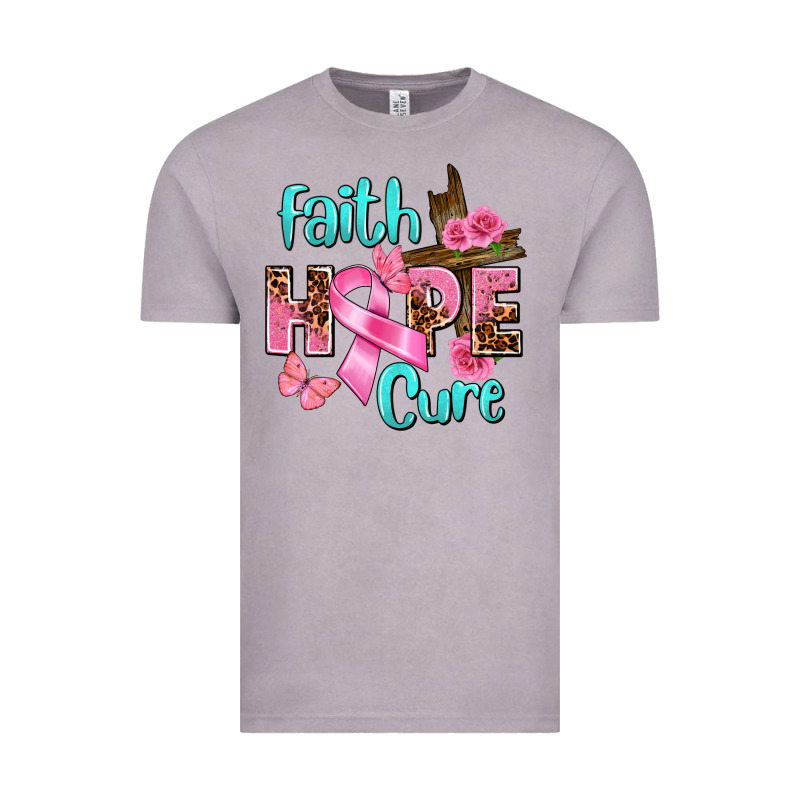 Faith Hope Cure Breast Cancer Vintage Tee by FaDigitalArtStudio | Teevron