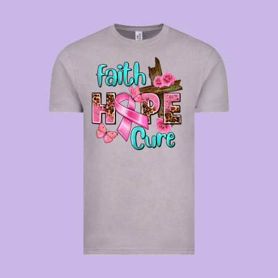 Faith Hope Cure Breast Cancer Vintage Tee Designed By Fadigitalartstudio