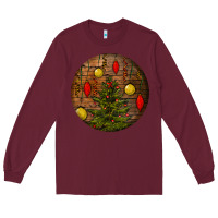 Burgundy christmas Long Sleeve Tee - BundleAndBundleShop