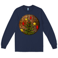 Navy christmas Long Sleeve Tee - BundleAndBundleShop