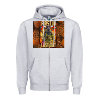 Heather Grey first in last out firefighter Zipper Hoodie - AdoDesignShop