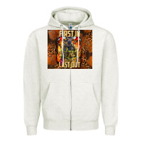 Oatmeal Heather first in last out firefighter Zipper Hoodie - AdoDesignShop