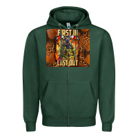 Sports Green first in last out firefighter Zipper Hoodie - AdoDesignShop