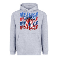 Heather Grey america ribbon Heavyweight Hoodie - JahusDesignShop