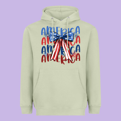 America Ribbon Heavyweight Hoodie Designed By Jahusdesignshop