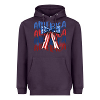 Plum america ribbon Heavyweight Hoodie - JahusDesignShop