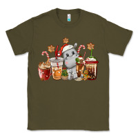 Army Green hippopotamus coffee cups christmas Classic Tee - CowGirlArtShop