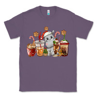 Lavender hippopotamus coffee cups christmas Classic Tee - CowGirlArtShop