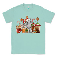 Seafoam hippopotamus coffee cups christmas Classic Tee - CowGirlArtShop