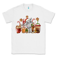 White hippopotamus coffee cups christmas Classic Tee - CowGirlArtShop