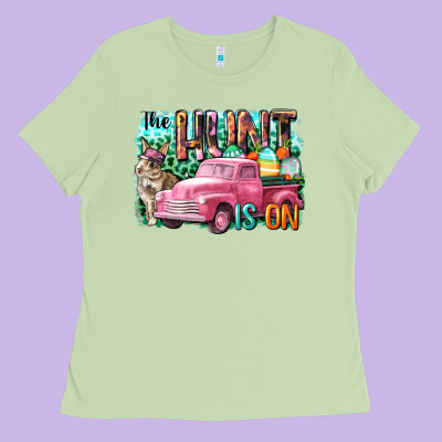 The Hunt Is On Easter Day Ladies Tee Designed By Cowgirlartshop