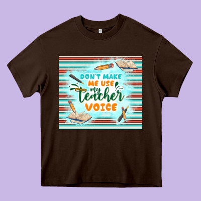 Don't Make Me Use My Teacher Voice Heavy Core Tee Designed By Tumblerdesignbyshophia