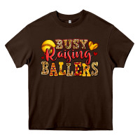 Chocolate Brown busy raising ballers softball Heavy Core Tee - Jasminsmagicworld