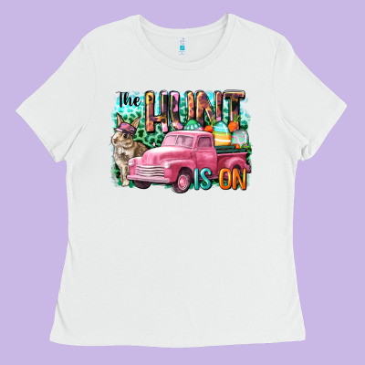 The Hunt Is On Easter Day Ladies Tee Designed By Cowgirlartshop