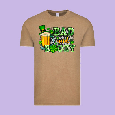 St. Patrick's Bad And Boozy Vintage Tee Designed By Oliviacreatesart