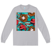 Moon Dust baseball helmet and glove with serape seamless pattern Long Sleeve Tee - BundleAndBundleShop