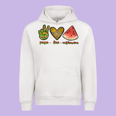 Peace Love Watermelon Urban Hoodie Designed By Jahusdesignshop