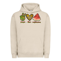 Pigment French Oak peace love watermelon Urban Hoodie - JahusDesignShop