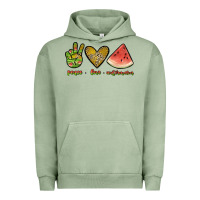Pigment Oil Green peace love watermelon Urban Hoodie - JahusDesignShop