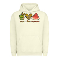 Pigment Pistachio peace love watermelon Urban Hoodie - JahusDesignShop