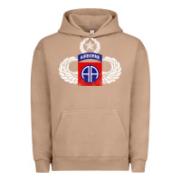 Pigment Burro 82nd Airborne Div Parachutist Wings and Patch - Distressed Urban Hoodie - baoMotion
