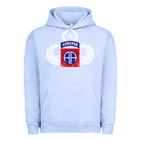 Pigment Grape Ice 82nd Airborne Div Parachutist Wings and Patch - Distressed Urban Hoodie - baoMotion