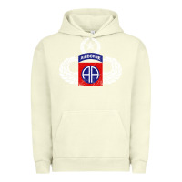 Pigment Pistachio 82nd Airborne Div Parachutist Wings and Patch - Distressed Urban Hoodie - baoMotion