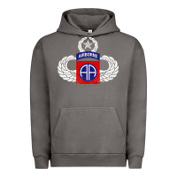 Pigment Tornado 82nd Airborne Div Parachutist Wings and Patch - Distressed Urban Hoodie - baoMotion