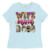 Wife Mom Boss Daisy Mother's Day Ladies Tee | Teevron