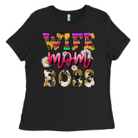 Black Wife mom boss daisy Mother's Day Ladies Tee - HowdyJamesFarm