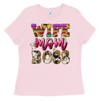 Bubblegum Pink Wife mom boss daisy Mother's Day Ladies Tee - HowdyJamesFarm