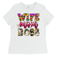 White Wife mom boss daisy Mother's Day Ladies Tee - HowdyJamesFarm
