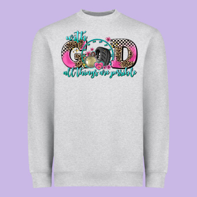 With God All Things Are Possible Race Heavyweight Sweatshirt Designed By Adodesignshop