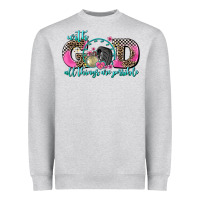 Heather Grey with god all things are possible race Heavyweight Sweatshirt - AdoDesignShop