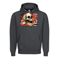 Smoke firefighter skull Zipper Hoodie - AdoDesignShop