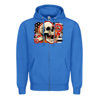 True Royal firefighter skull Zipper Hoodie - AdoDesignShop