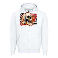 White firefighter skull Zipper Hoodie - AdoDesignShop
