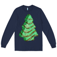 Navy green christmas cake Long Sleeve Tee - FaDigitalArtStudio