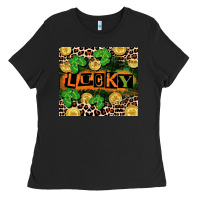 Black St. Patricks Day lucky Ladies Tee - CowGirlArtShop