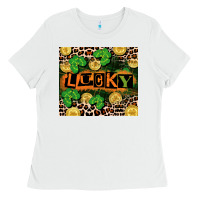 White St. Patricks Day lucky Ladies Tee - CowGirlArtShop