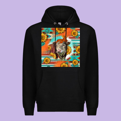 Hereford Bull Premium Hoodie Designed By Lillyallendesigns
