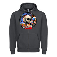 Smoke police skull and police equipment Zipper Hoodie - AdoDesignShop