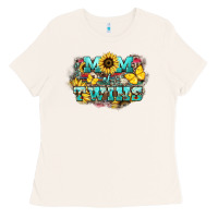 Bone Mom of twins sunflower mothers day Ladies Tee - HowdyJamesFarm