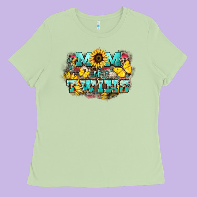 Mom Of Twins Sunflower Mothers Day Ladies Tee Designed By Howdyjamesfarm